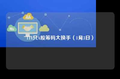 114只a股筹码大换手（1月3日）